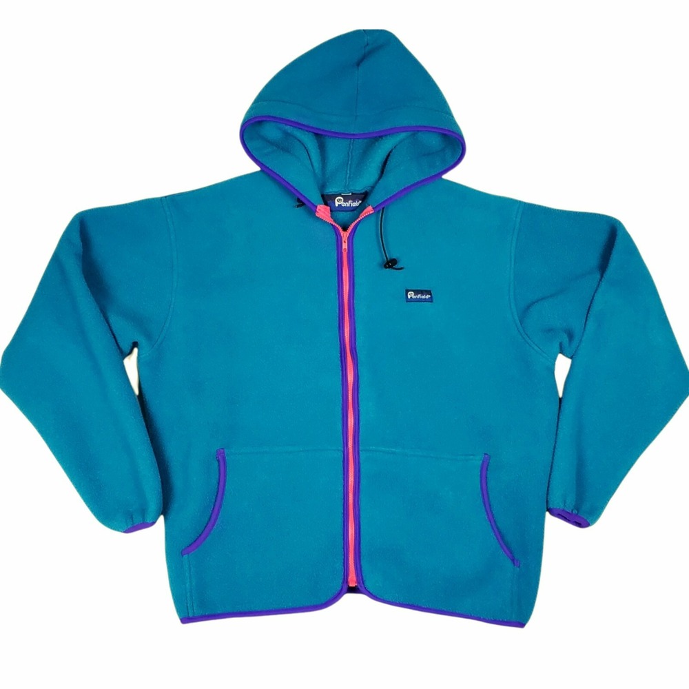 Penfield Womens Sz XL Fleece Jacket Full Zip Polartec Teal Pink Purple USA Made